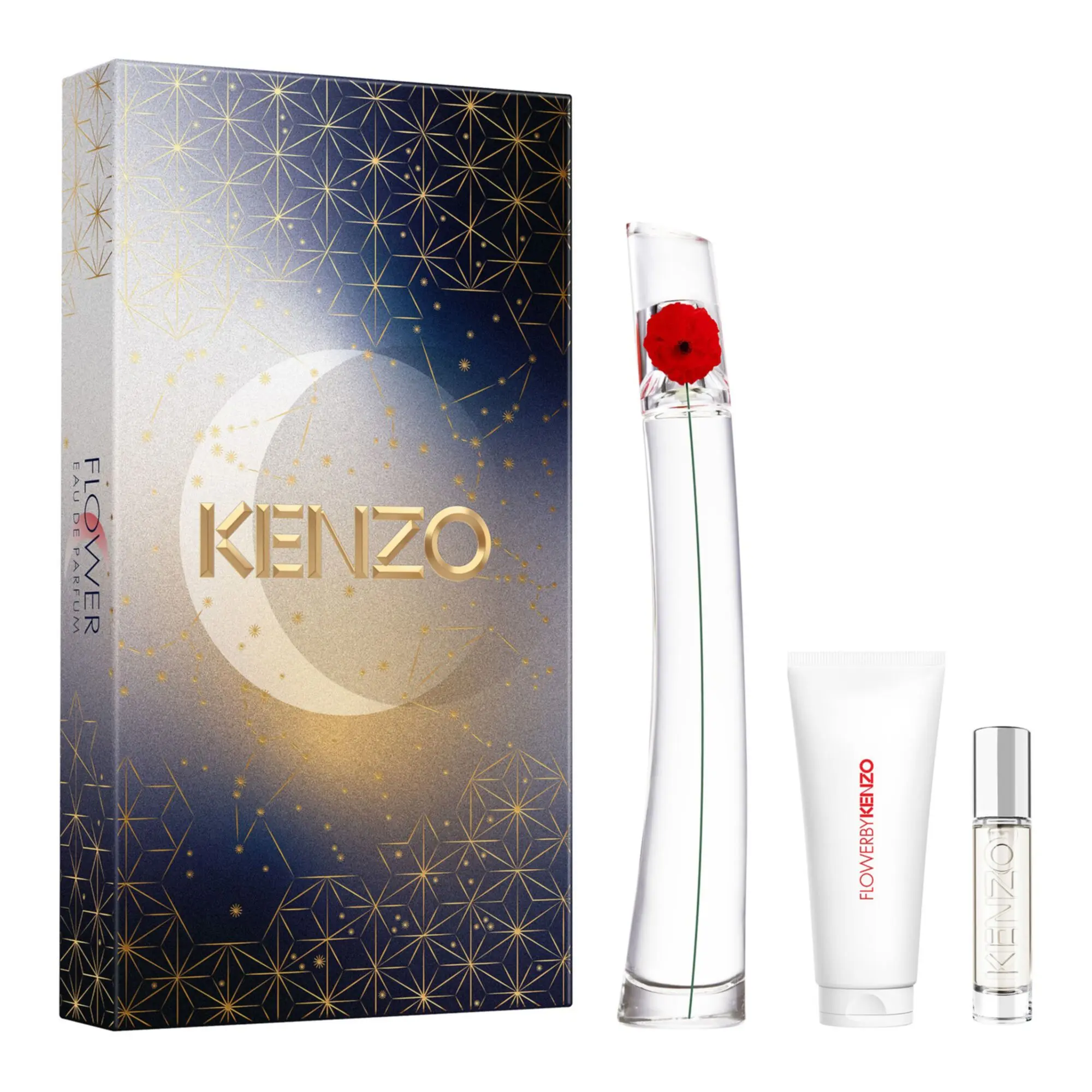 Kenzo - Coffret Flower By Kenzo Eau de Parfum Rechargeable 100ml, Eau de Parfum 10ml & Lait Corps 75ml- Homme