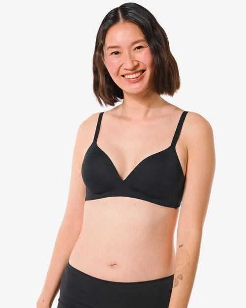 soutien-gorge préformé sans armatures recyclé/micro noir