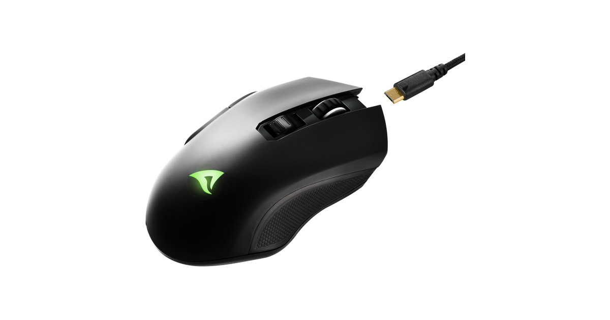 SharkoonSKILLER SGM30W gaming muis  (Zwart, 600 - 6000 dpi, RGB, 2.4 GHz / USB)