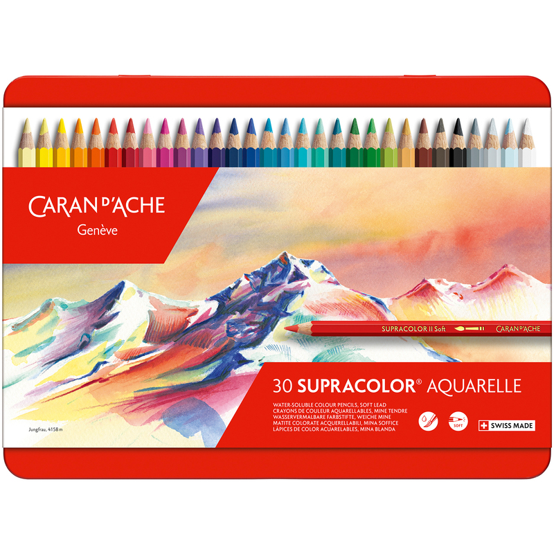 Caran d'Ache Farbstifte Supracolor Aquarelle, 30er Schachtel, assortiert