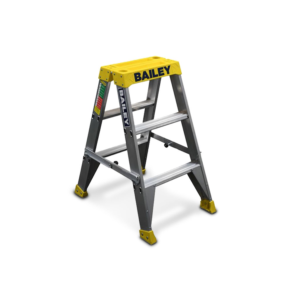 Escada de alumínio de 3 degraus BAILEY Pro Big Top, 0,9 m, 150 kg, modelo FS13966