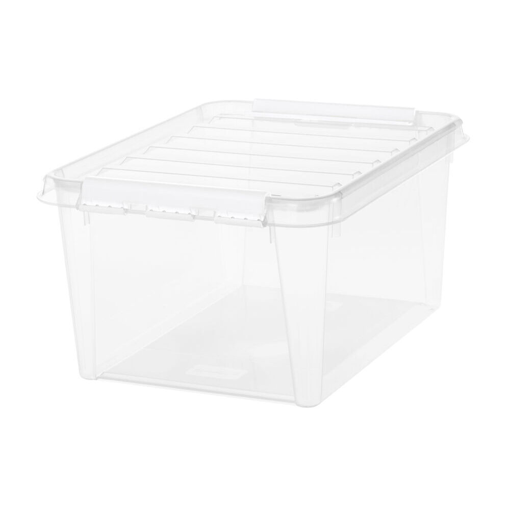 Boîte de rangement en plastique transparent 32L