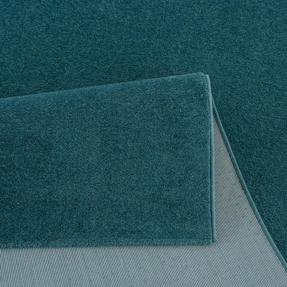 Uni Effen Laagpolig Vloerkleed Modern Blauw - 140x200 CM