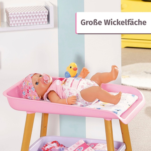 Baby Born Puppenwickeltisch mit Wickelauflage und Tuchhalter