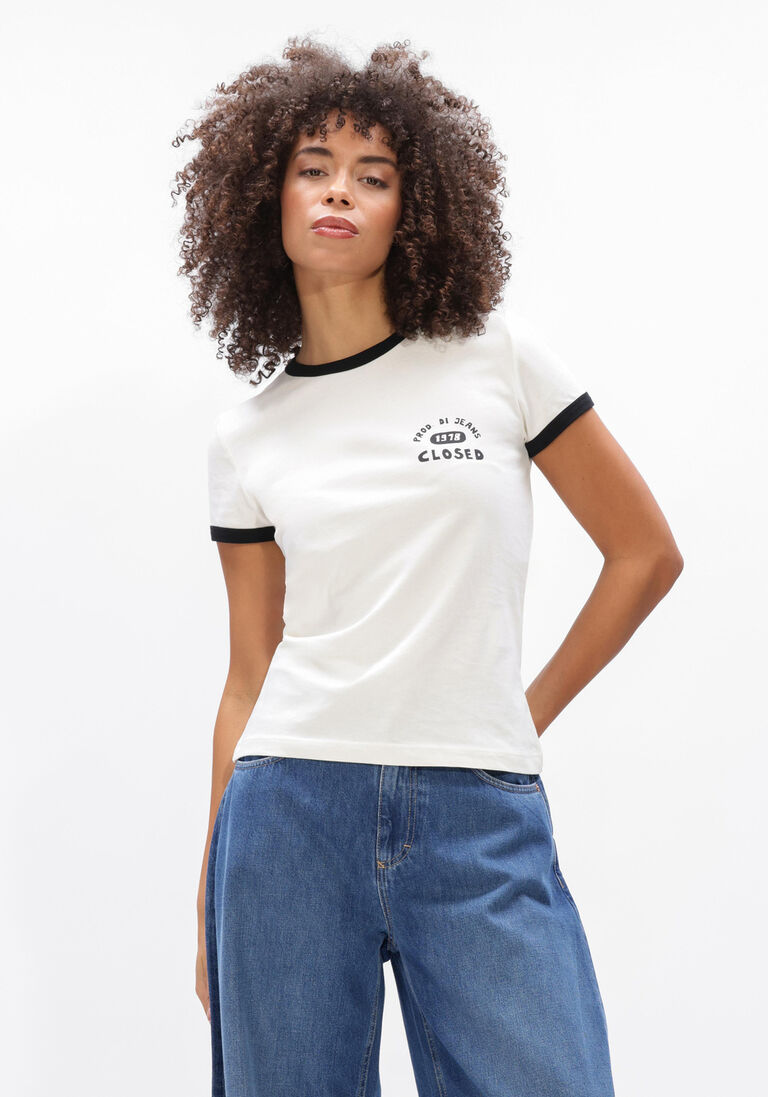 ecru closed t-shirt slim t-shirt