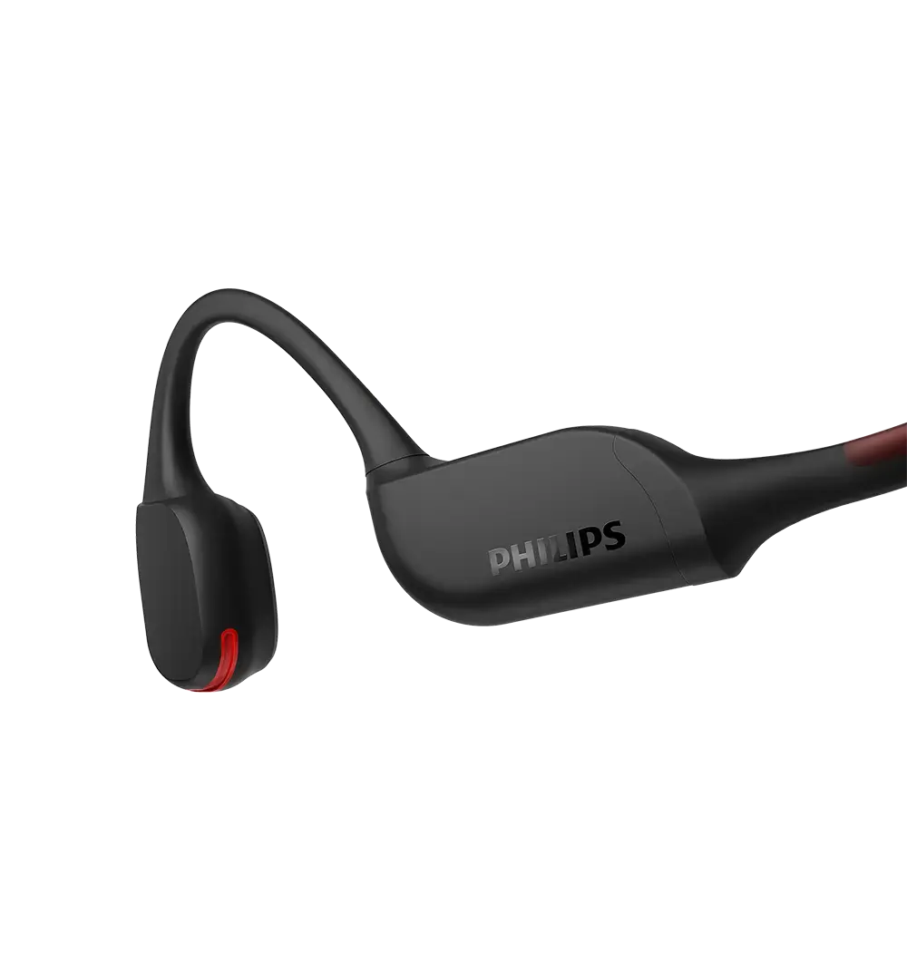 Philips GO Sports Open Ear Koptelefoon met LED Zwart/Rood