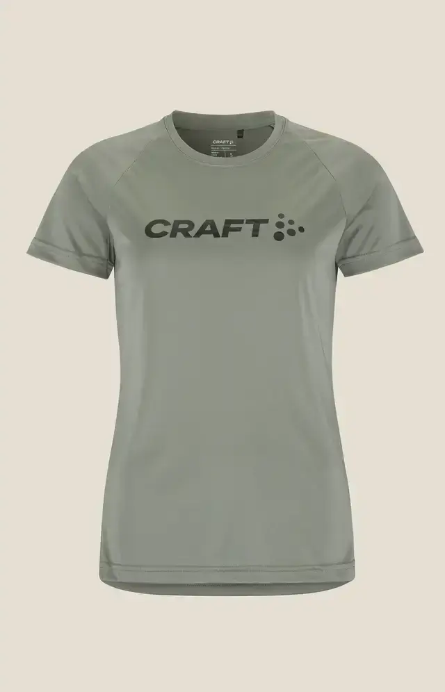 Craft CORE Unify Logo Hardloopshirt Korte Mouwen Grijs/Groen Dames