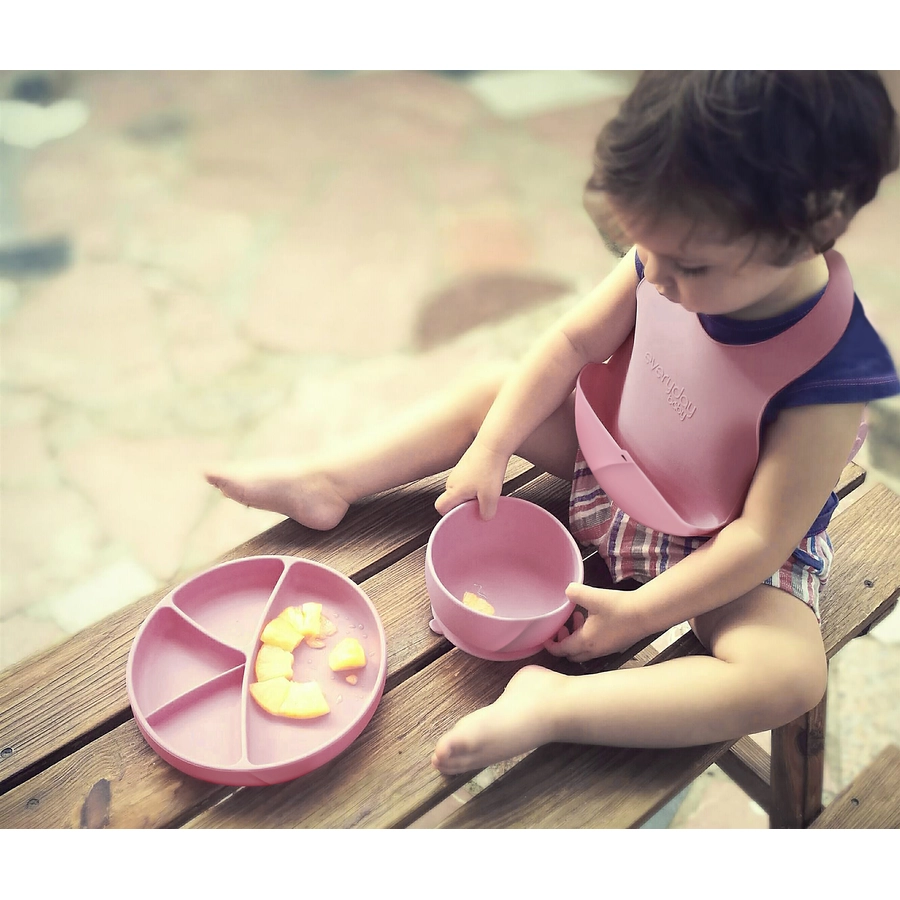 everyday® baby Silikon Esslernschüssel mit Saugfuß, purple rose