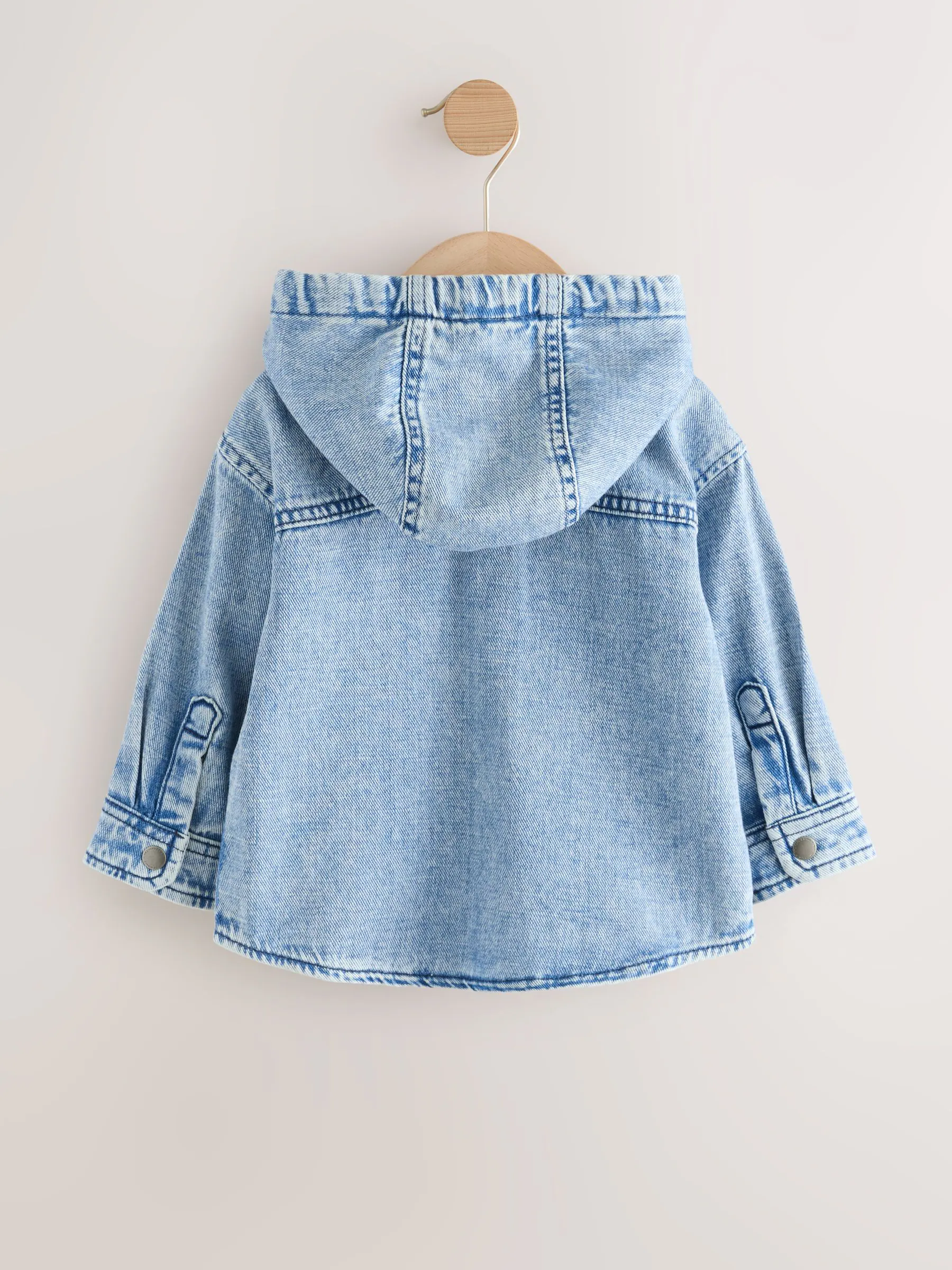 Normaal blauw - Denim overhemd met capuchon (3mnd -7jr)