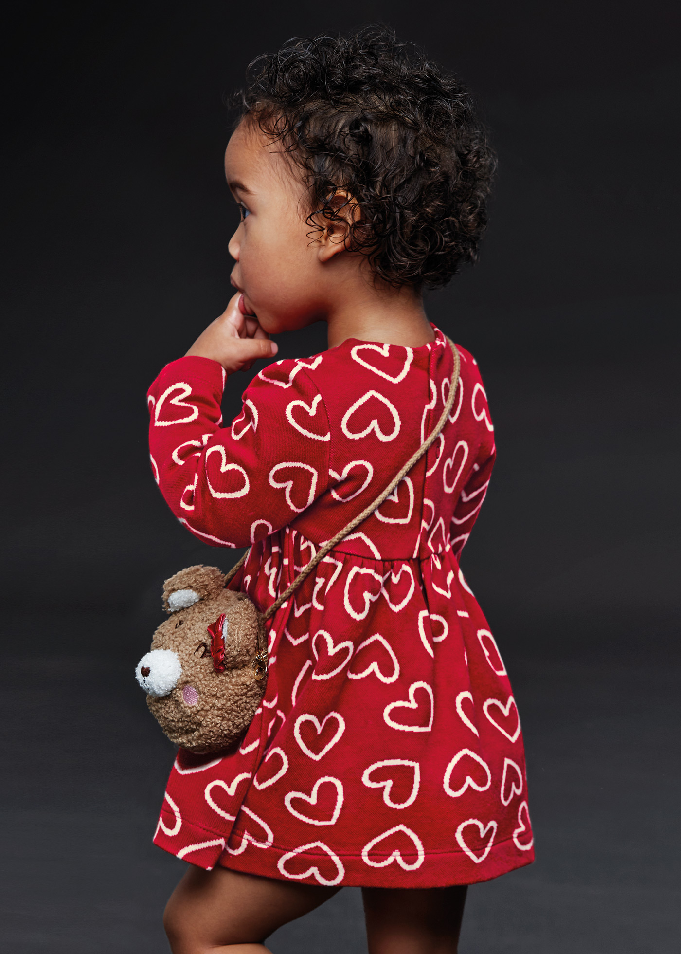 Vestido infantil com estampa jacquard