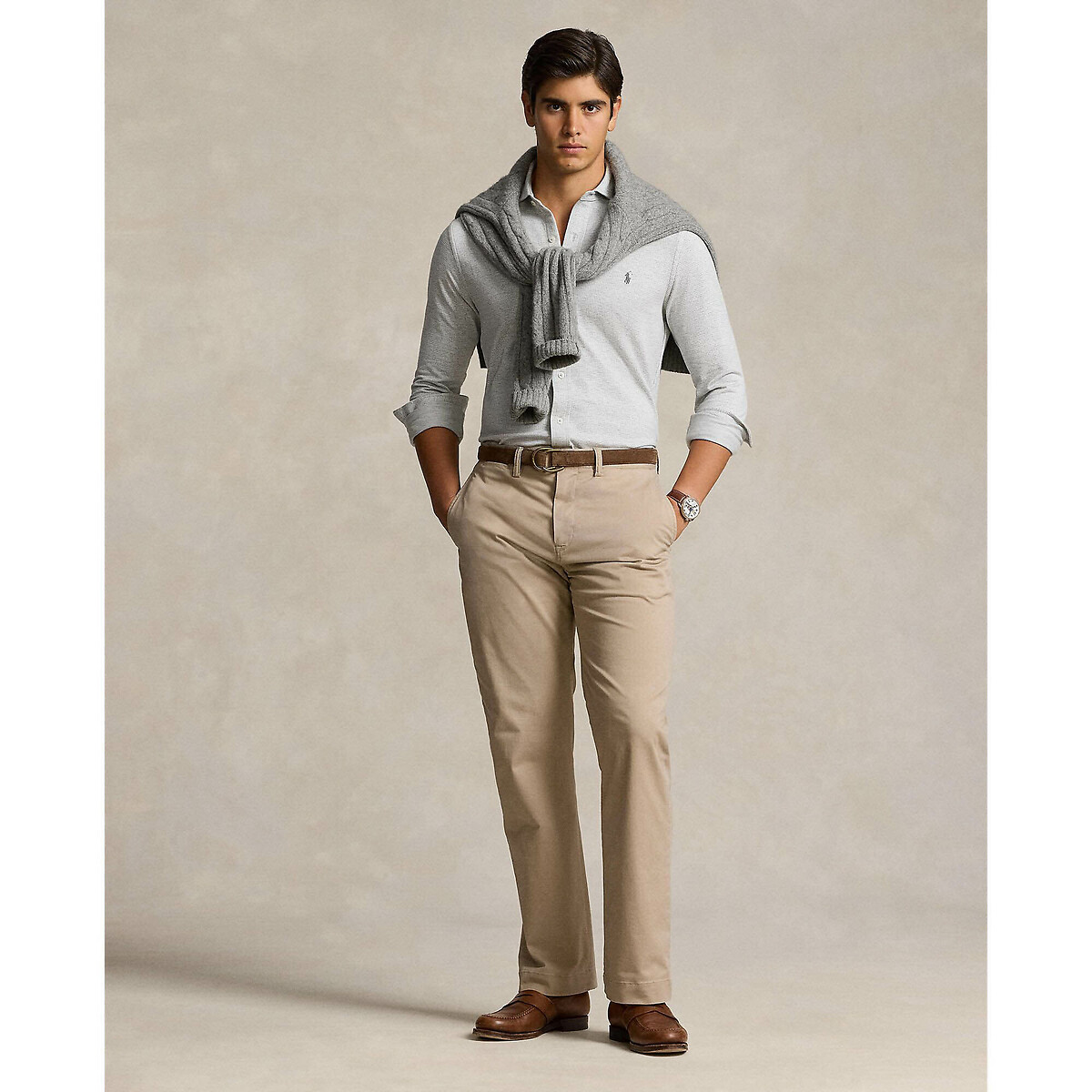 Camisa de algodão POLO RALPH LAUREN com estampas e logotipo bordado.