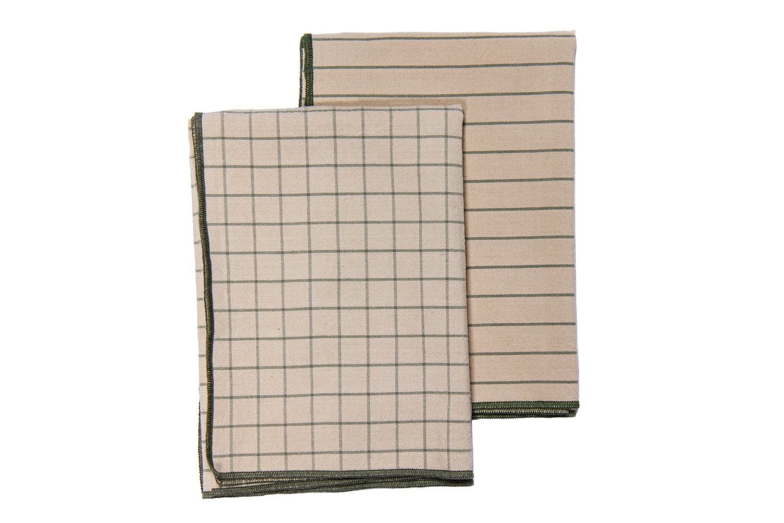 Riley kjøkkenhåndkle 2pk Grønn og beige 50x70 cm
