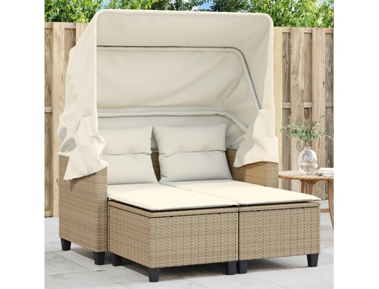 LES TENDANCES - Salon extérieur Salon de jardin-beige-2 places-55x60x35-451184