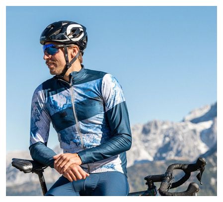 Maillot de cyclisme Loeffler à manches longues M / L / S Jersey polaire-bleu