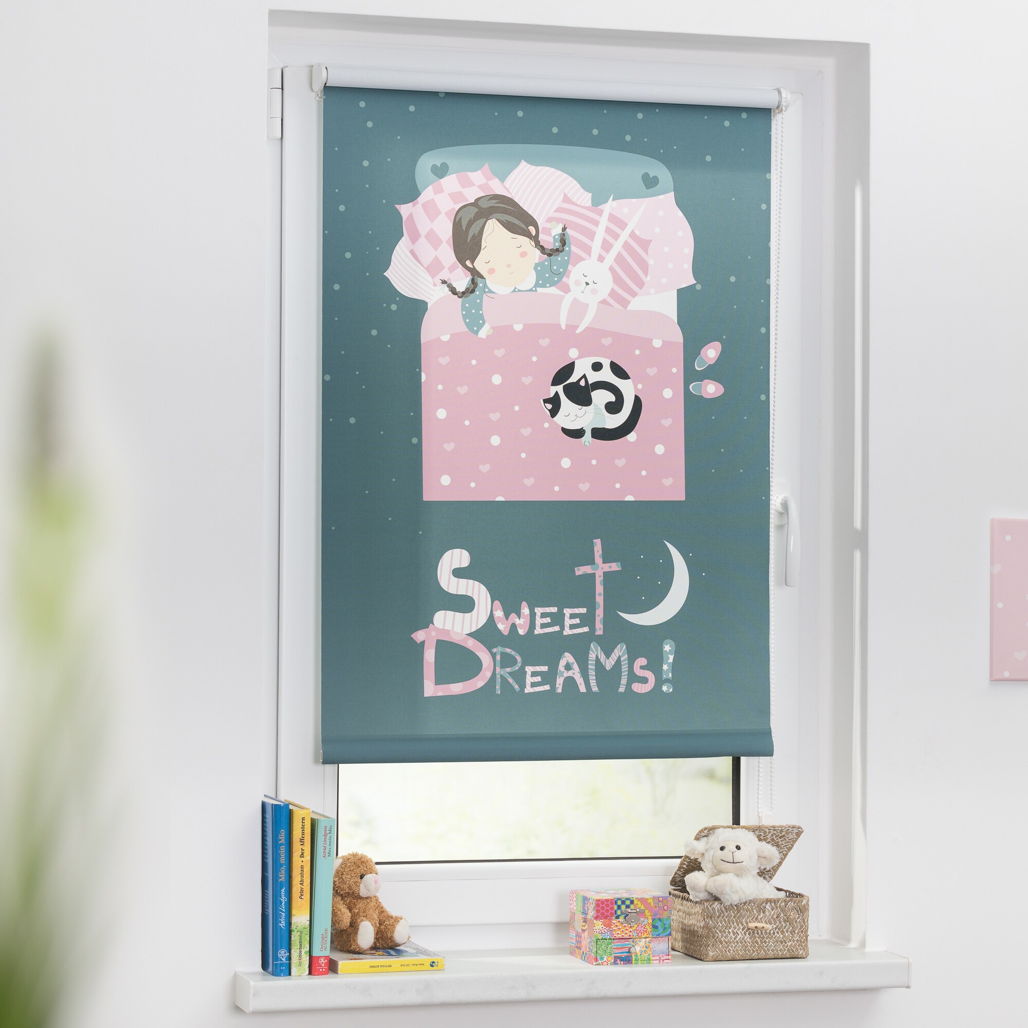 Lichtblick Rollo Klemmfix, ohne Bohren, Verdunkelung, Sweet Dreams - Grau Rosa