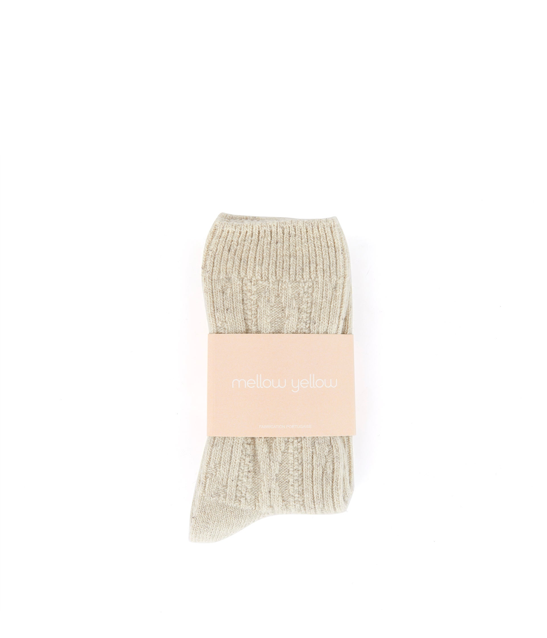 Chaussettes côtelées beiges April
