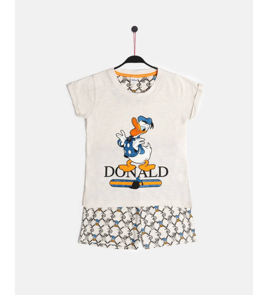 Pijama de manga curta cinza da Disney com estampa do Donald