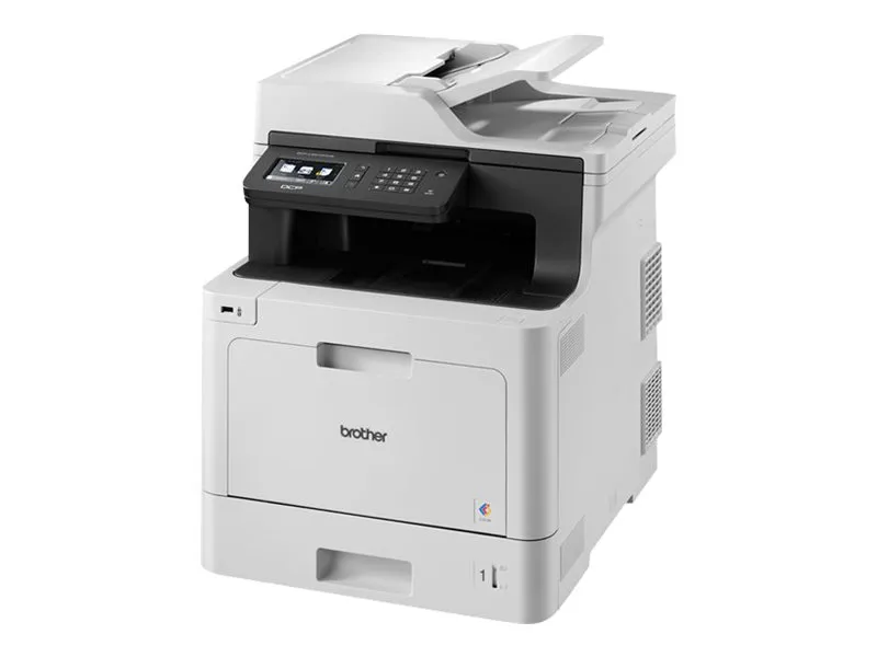 Brother DCP-L8410CDW - Multifunktionsprinter - farve - laser - 215.9 x 355.6 mm (original) - A4/Legal (medie) - op til 31 spm (kopiering) - op til 31 spm (udskriver) - 300 ark - USB 2.0, Gigabit LAN, Wi-Fi(n), USB vært