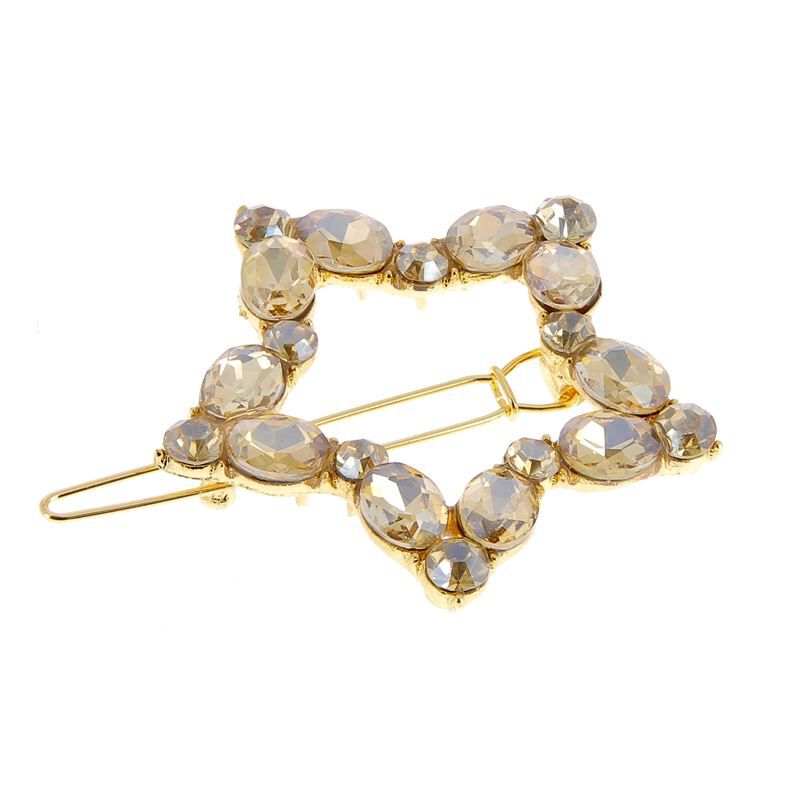Barrette dorée à strass étoile