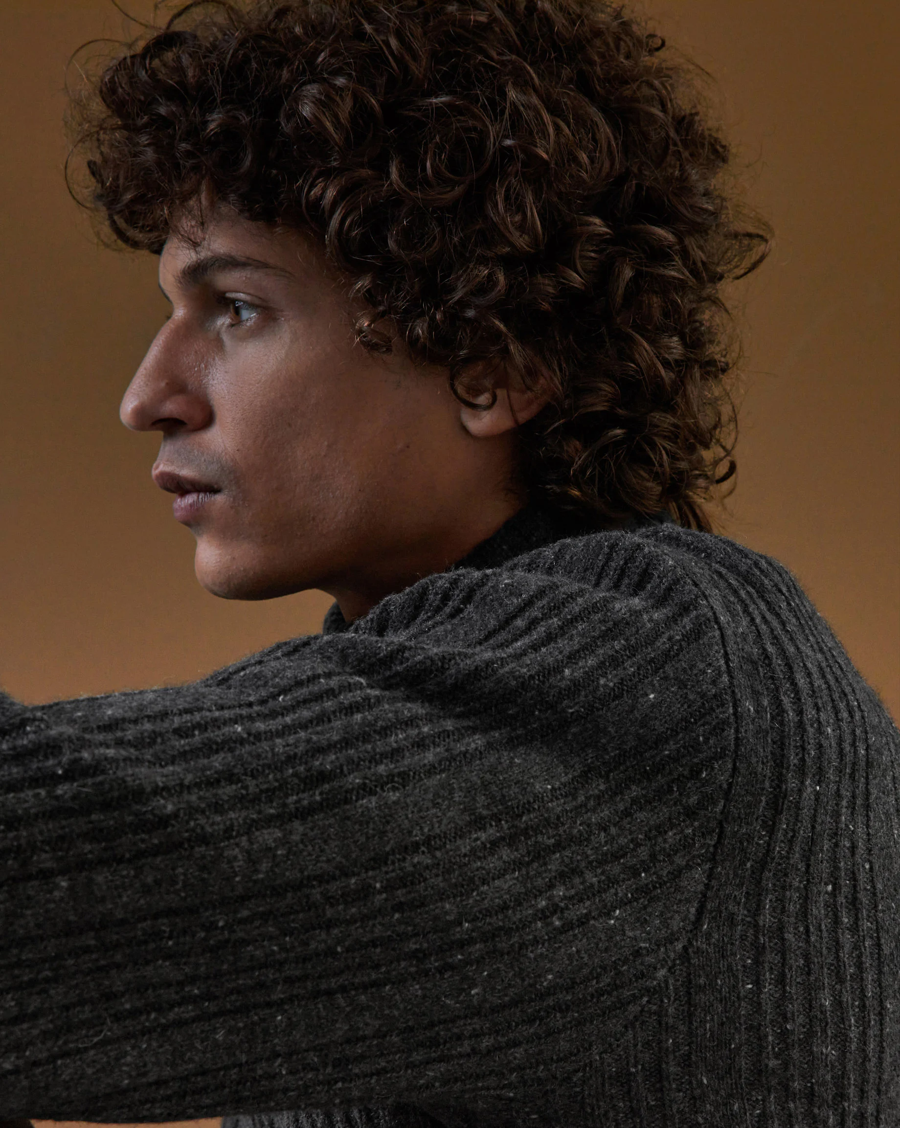 Pull col montant en laine mélangée | Gris