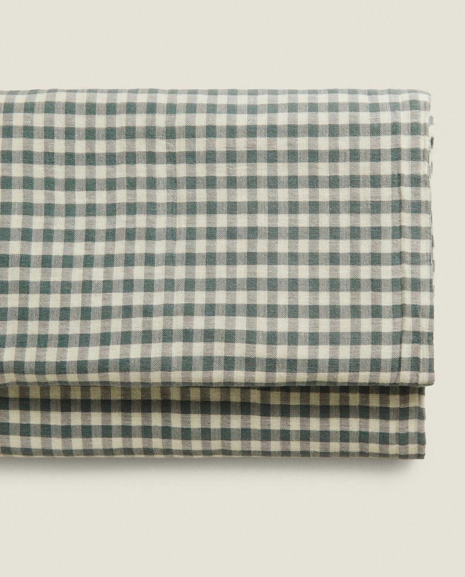 Conjunto de capa de edredom e fronha xadrez vichy