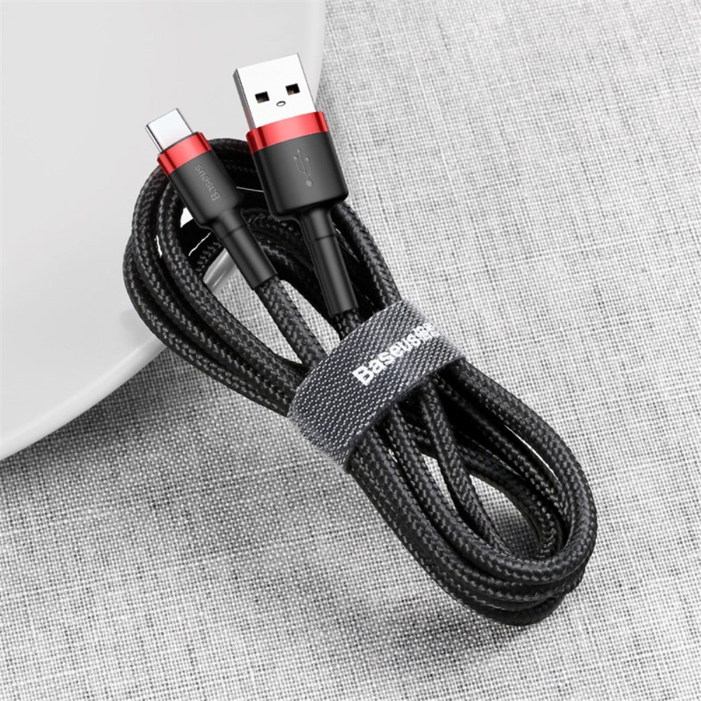 (2m / 2A) USB C auf USB A 480Mbps Schnellladekabel Datenkabel - Schwarz / Rot