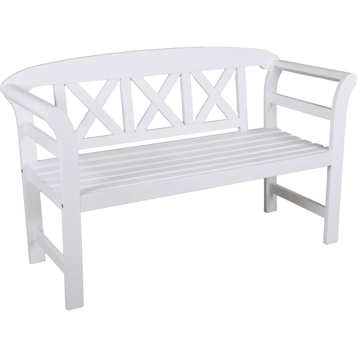 2-Sitzer-Bank VANCOUVER - white washed - Eukalyptus massiv