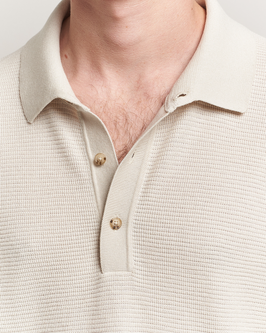 BOSS BLACK Lanotti Knitted Polo Open White