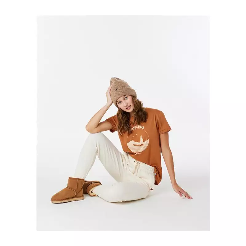 Teeshirt femme RIPCURL Re-Entry Crew Neck Tee Light Brown
