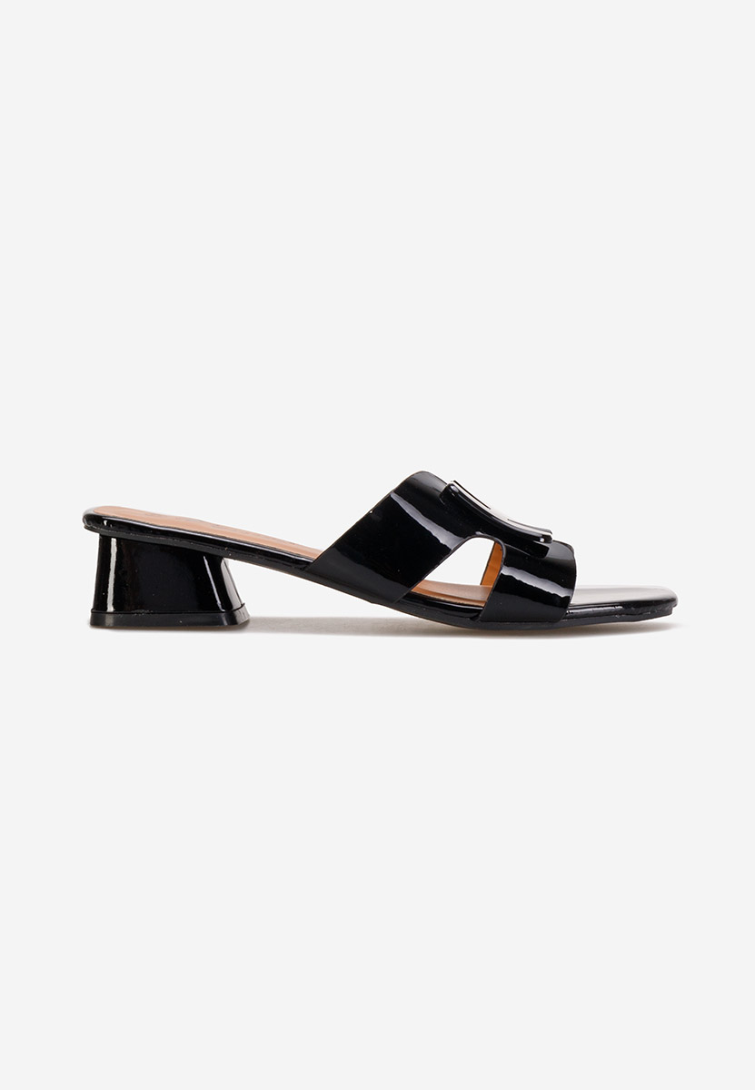 Pantoufles à talon noirs Loreleia