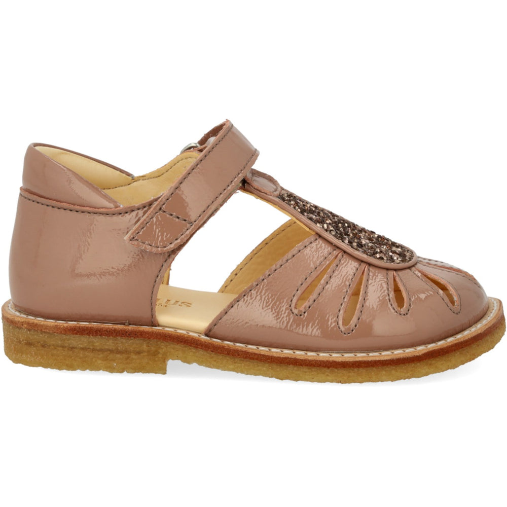 Køb Angulus Clay/Clay Glitter Sandal Med Dråbedetalje I Funklende Glitter