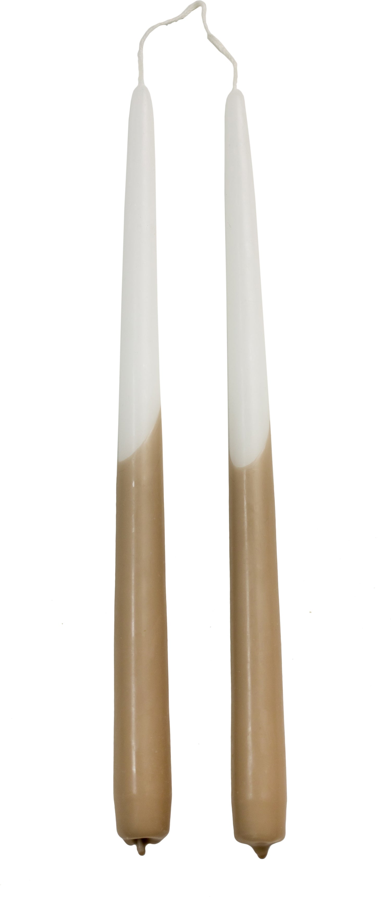 Rustik Lys dinerkaars Tweeling wit / bruin 8 uur D 2,2 H 30 cm 2 stuks