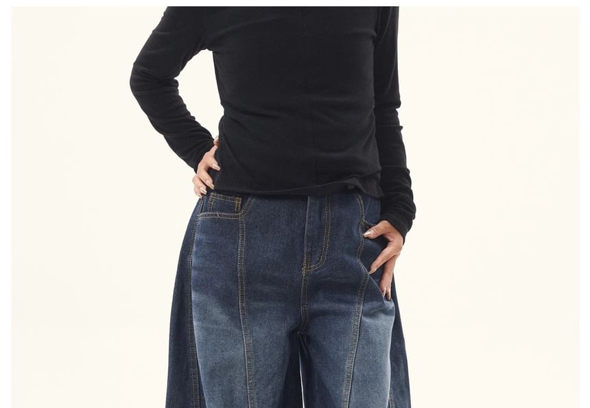 Rosesand - Unisex lage taille gewassen losse wijde jeans