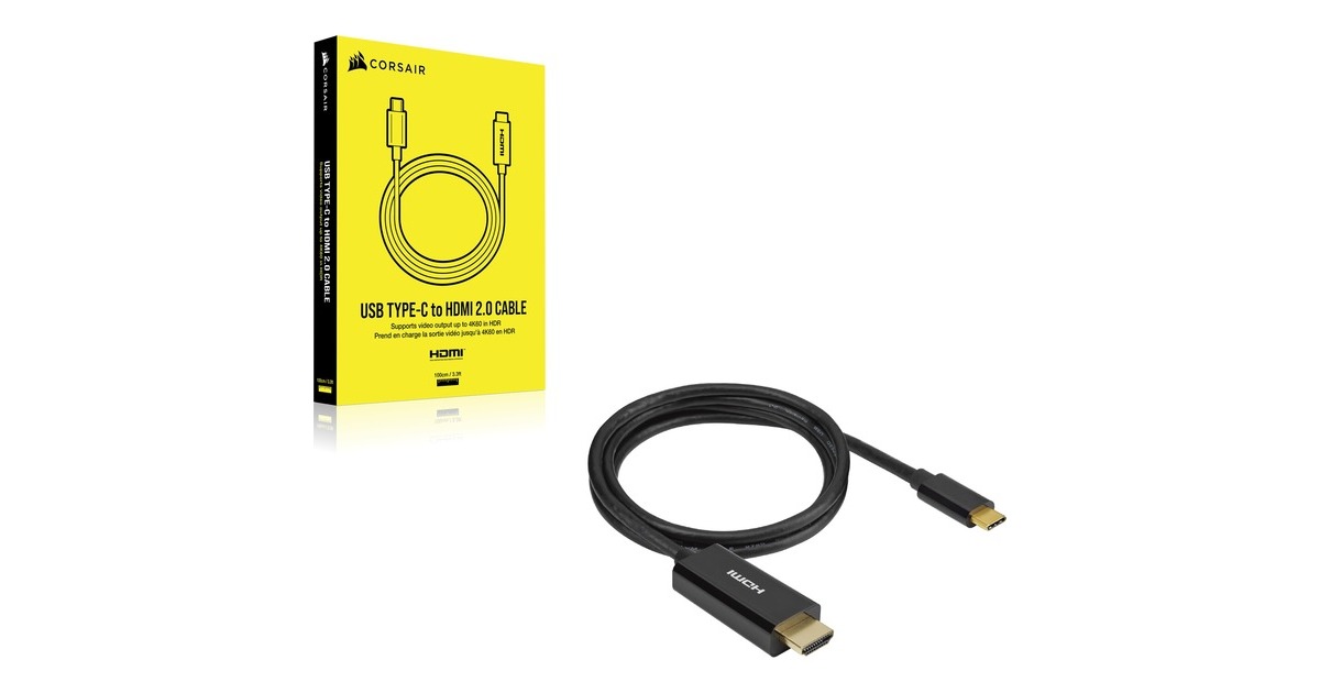 CorsairUSB-C > HDMI kabel  (Zwart, 1 meter)
