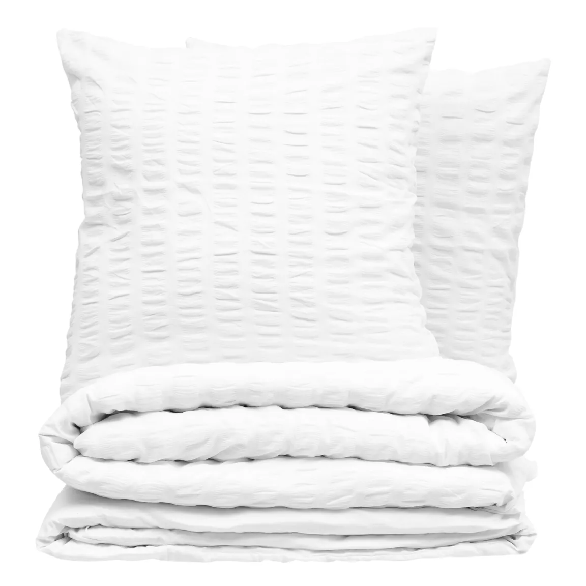 Housse de couette et deux taies polycoton (260 x 240 cm) Irhia Blanche