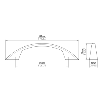 Greep Dido chroom glans 135mm