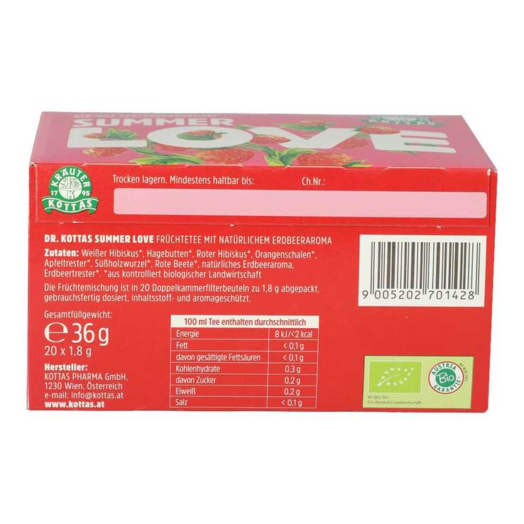 Dr. Kottas Summer Love Früchtetee Filterbeutel, 20 St