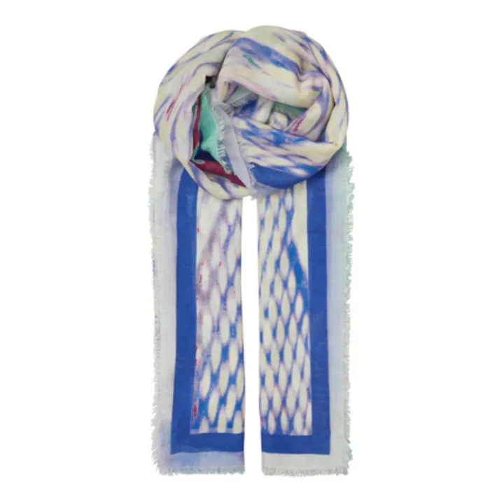 Becksöndergaard Foulard Serpentine Laine et Soie | Bleu