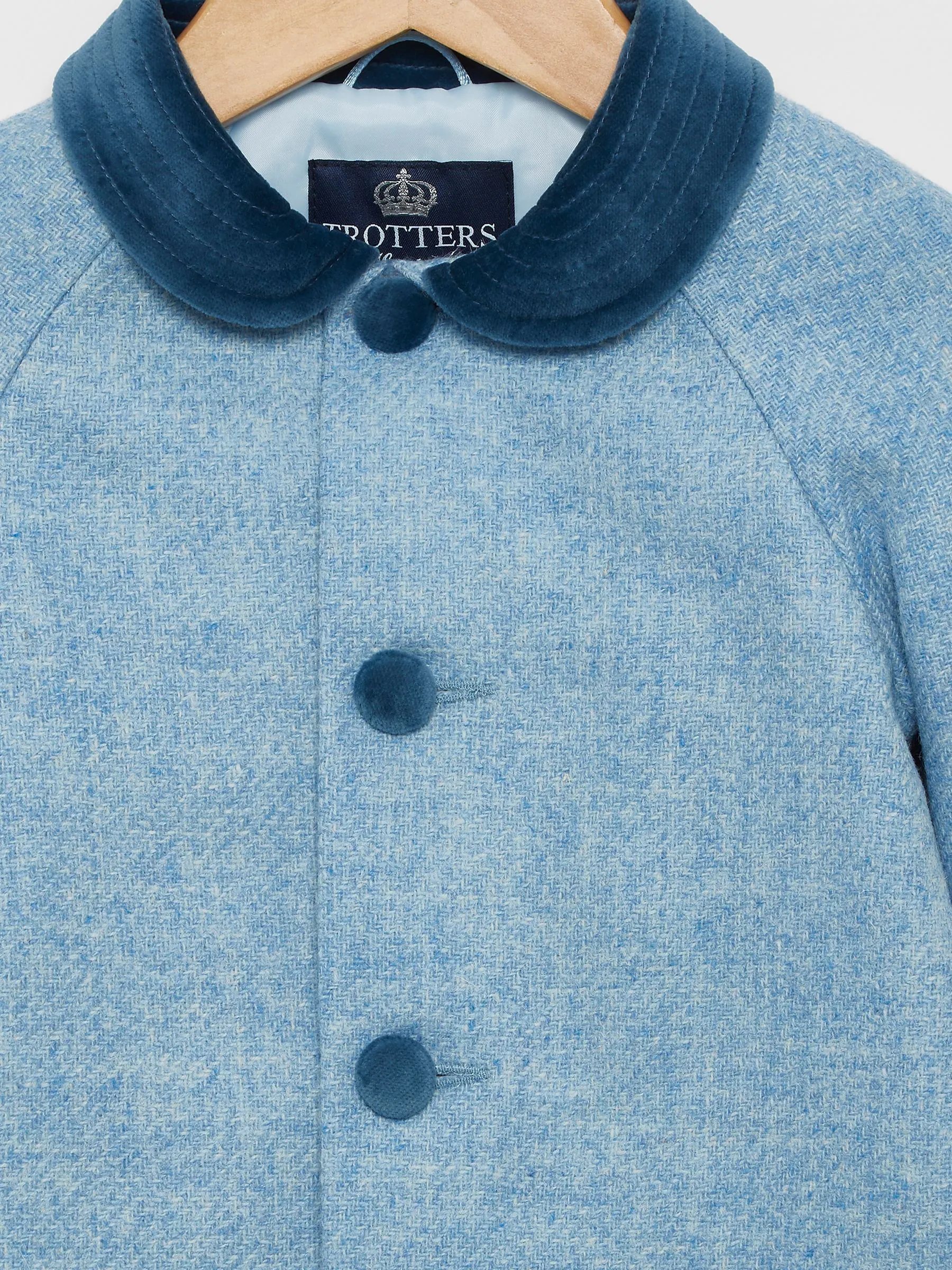 Trotters London - Blauwe klassieke jas met raglanmouwen voor kleine jongens