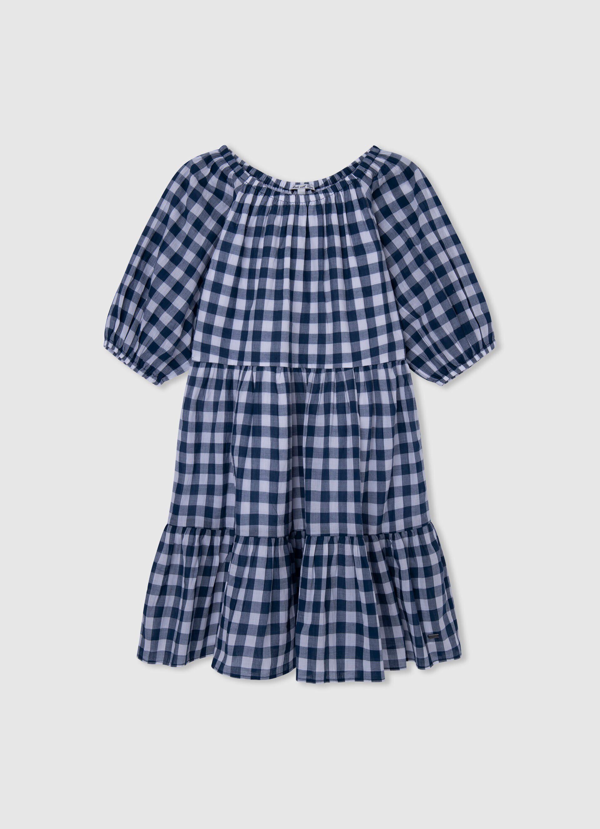 VESTIDO ESTAMPADO XADREZ - multicolorido