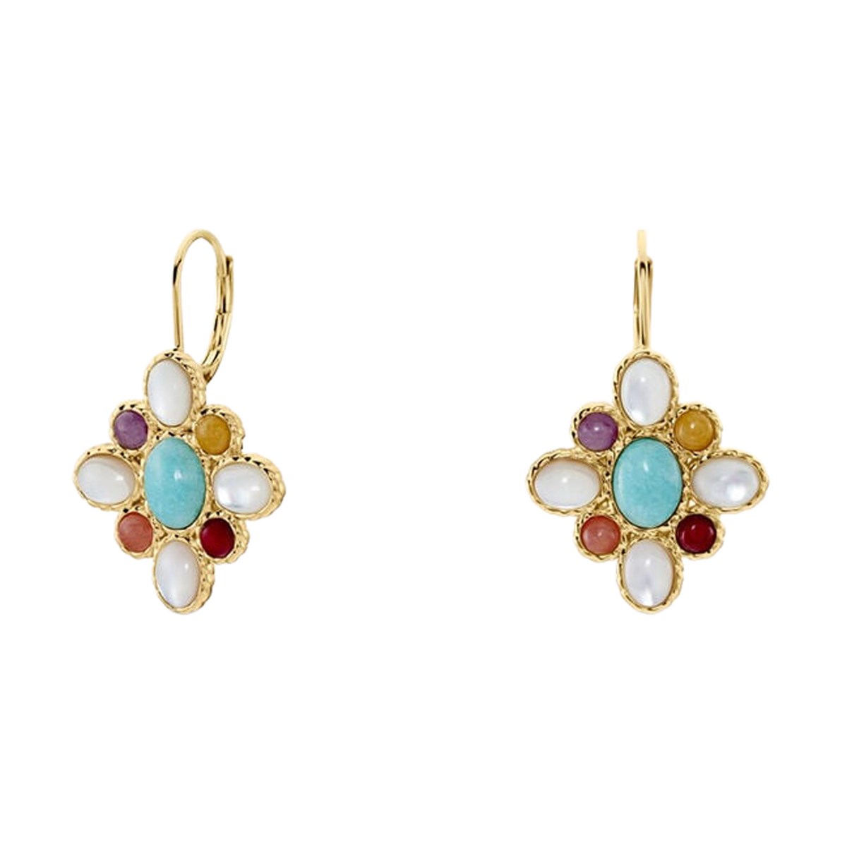 Boucles d'oreilles Agatha Arlequin multicolores