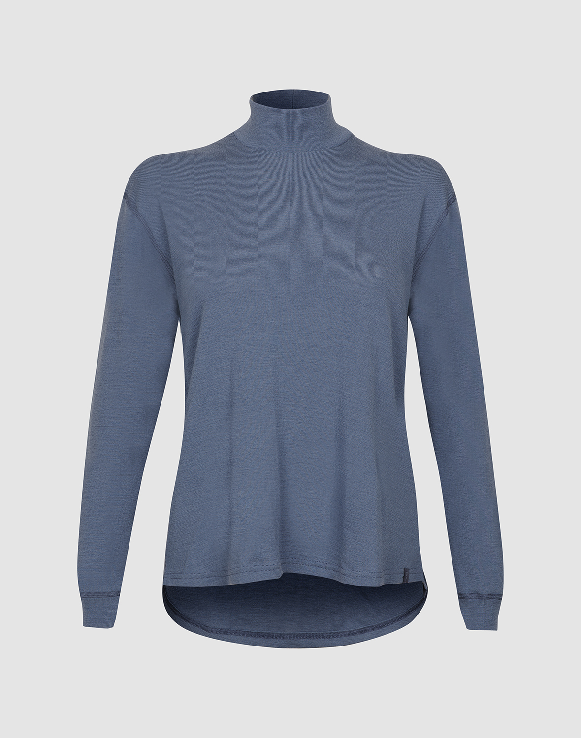 Shirt met hoge kraag van merinowol voor dames