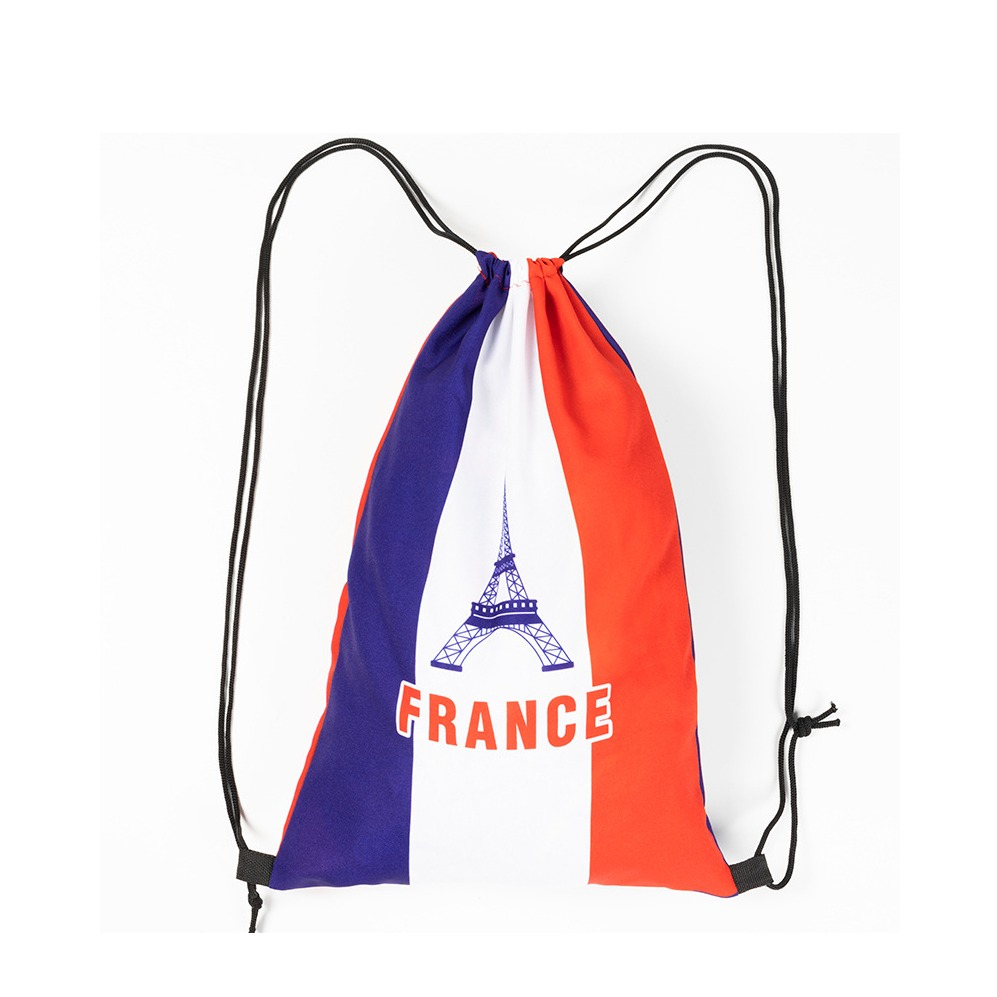 (29x44cm) Sport Beutel Länderflaggen Turnsack mit Kordelzug - Frankreich