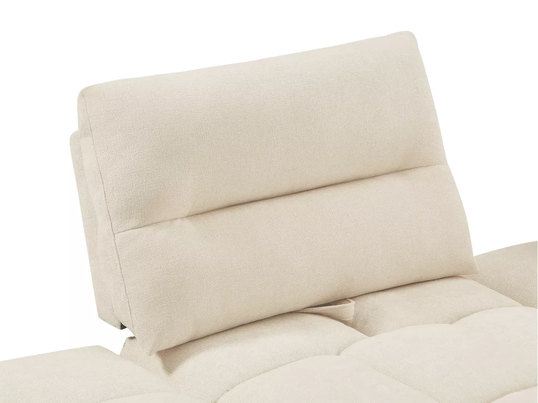 Fauteuil dossier avance-recule en tissu texturé beige APOLIU