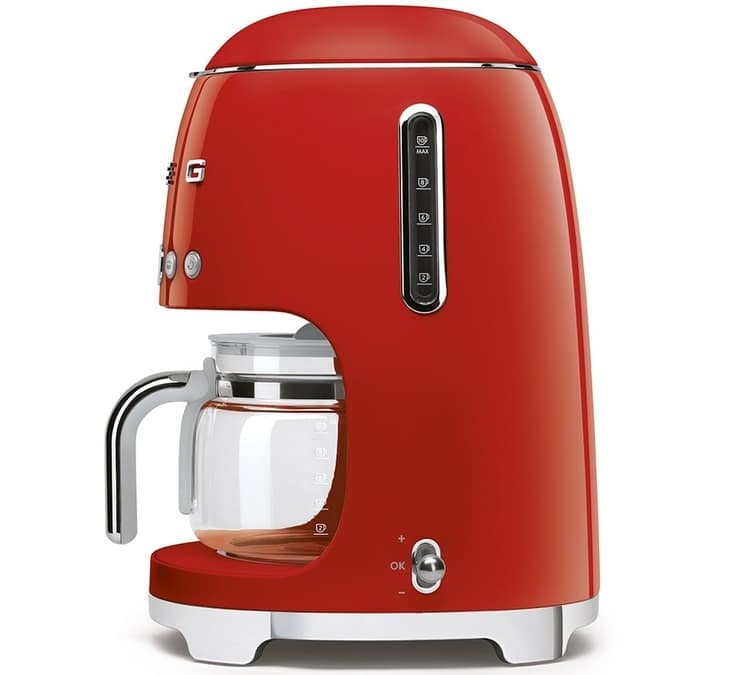 Cafetière SMEG filtre programmable rouge DCF02RDEU  + offre cadeaux