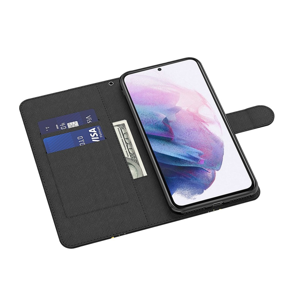 Samsung Galaxy A53 5G Leder Tasche mit Kartenfach   Handschlaufe - Marble Marmor (Blau / Gold)
