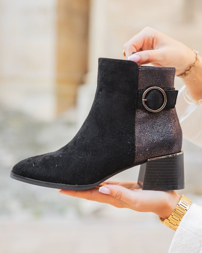 Bottines femme noires à talon - Mayane