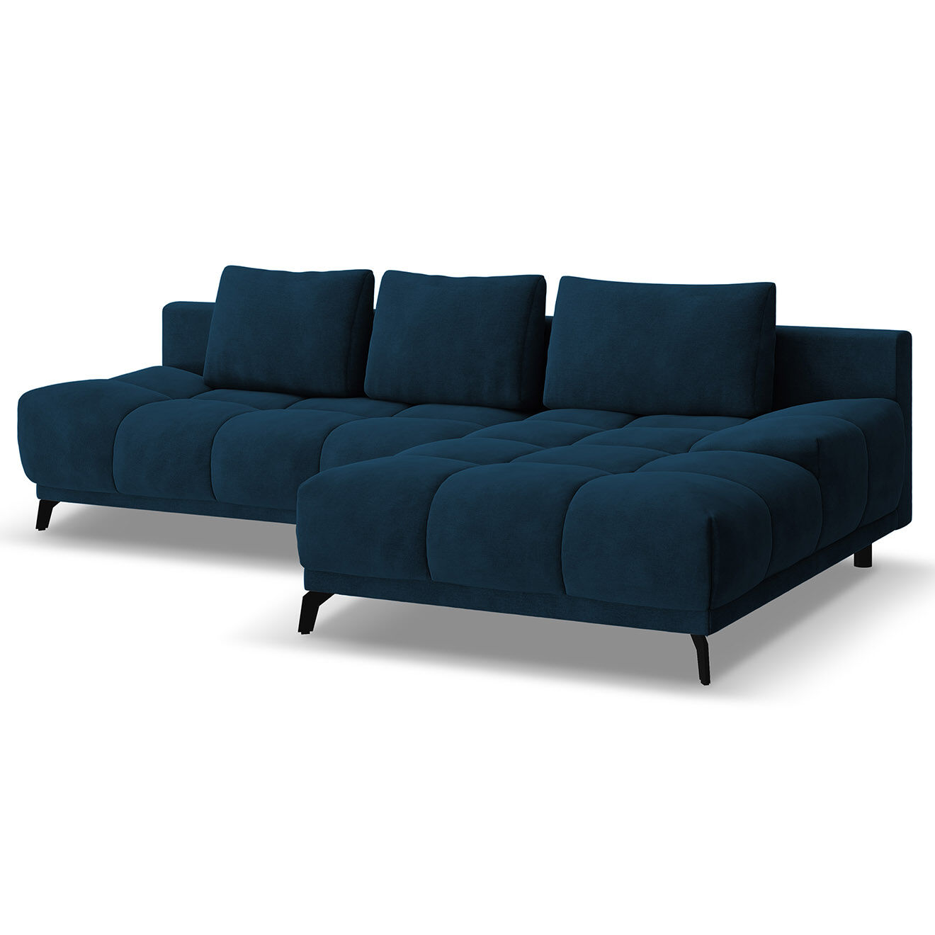 Windsor & Co Canapé d'angle Droit Convertible avec Coffre Cirrus 5 Places bleu roi - 290x182x90 cm