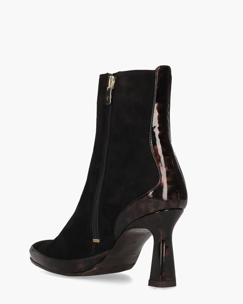 Floris Van Bommel Saxi 01.13 Zwart/Bruin Dames Enkelboots
