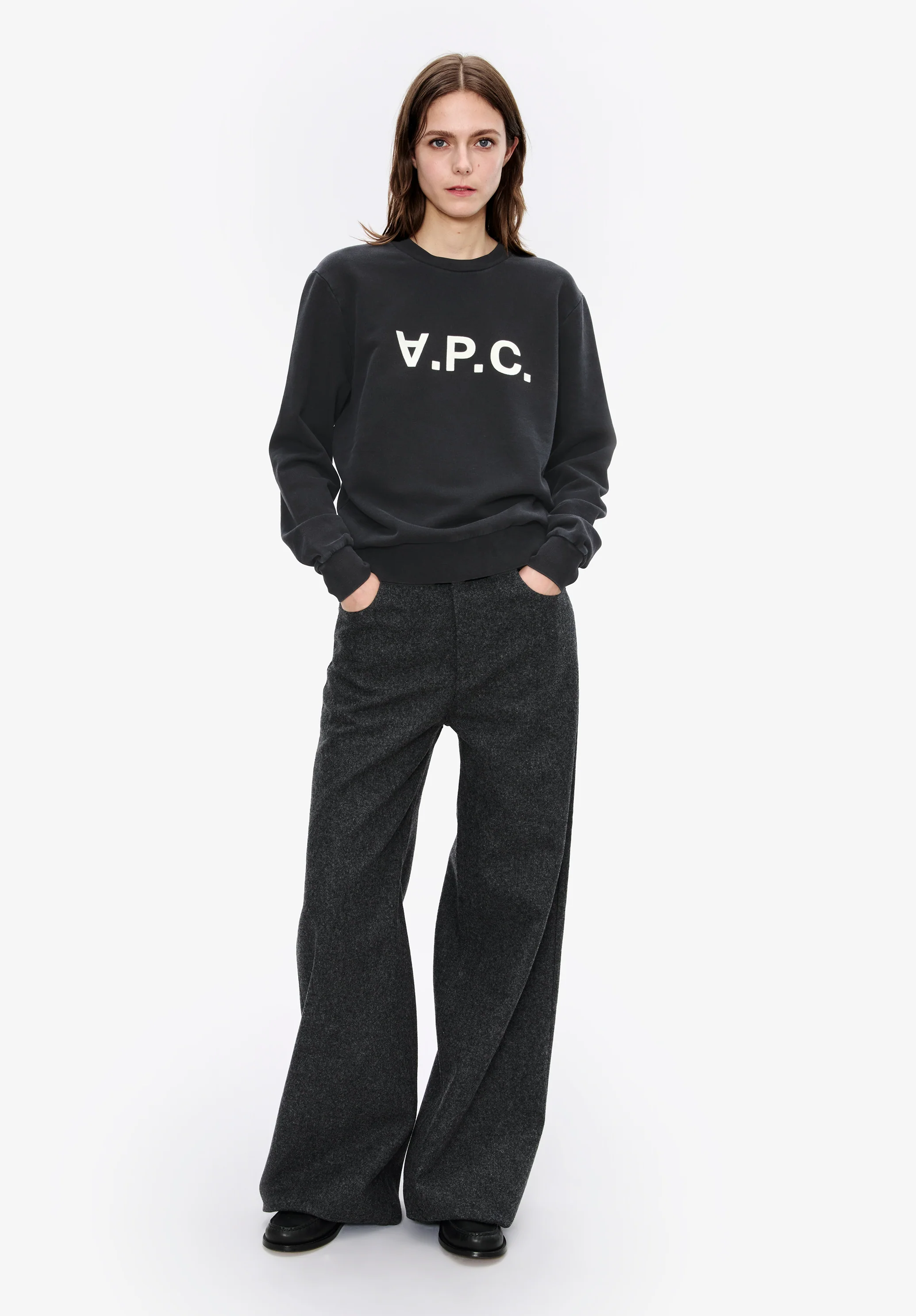 sweat standard grand vpc - Noir/blanc casse